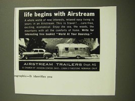 1958 Airstream Trailers Ad - Life Begins With Airstream - £14.78 GBP