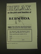 1959 Bermuda Trade Development Board Ad - Relax on Pink Sand Beaches - £14.48 GBP