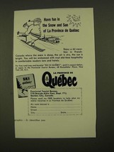 1960 Quebec Canada Ad - Have Fun in the Snow and Sun - £13.82 GBP