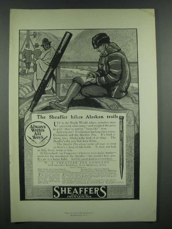 1919 Sheaffer's No. 5 Pen & Pencil Ad - Art by Richard Fayerweather Babcock - $18.49