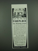 1938 Heatilator Fireplace AD - Cut Heating Costs - $18.49
