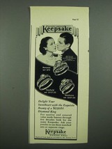 1938 Keepsake Diamond Rings Ad - Baronne Set, Fairfield Set and Monterey... - $18.49