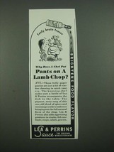 1938 Lea &amp; Perrins Worcestershire Sauce Ad - Pants on a Lamb Chop? - $18.49