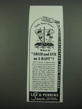 1938 Lea &amp; Perrins Worcestershire Sauce Ad - Adam and Eve on a Raft - $18.49