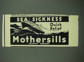 1938 Mothersills Seasick Remedy Ad - Sea Sickness Quick Relief - £13.82 GBP