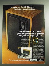 1973 Zenith Woodstock Model E594W Allegro 3000 Stereo Ad - $18.49
