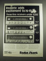 1977 Radio Shack STA-16, STA-21 and STA-52 Receivers Ad - £14.50 GBP