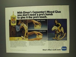 1978 Borden Elmer's Carpenter's Wood Glue Ad  - Pro's Touch - $18.49