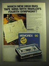 1979 Memorex High Bias Cassette Ad - Wins With Mahler&#39;s Fourth Symphony - £14.85 GBP