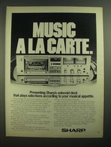 1979 Sharp RT-2251 Cassette Deck Ad - Music a La Carte - £14.56 GBP