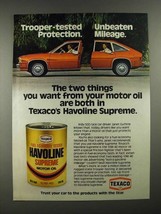 1980 Texaco Havoline Supreme Motor Oil Ad - Trooper-Tested - $18.49