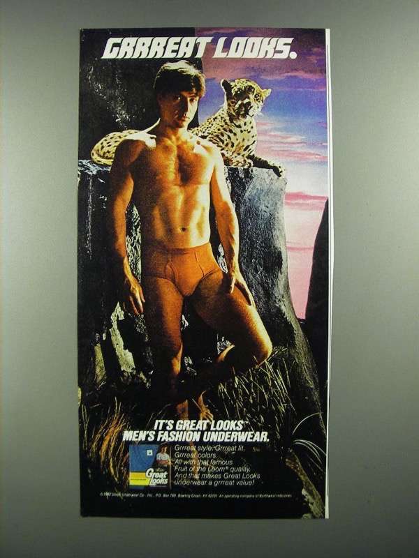 1982 Fruit of the Loom Great Looks Men's Underwear Ad - $18.49