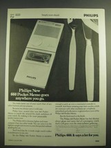1982 Philips 660 Pocket Memo Ad - Goes Anywhere You Go - $18.49