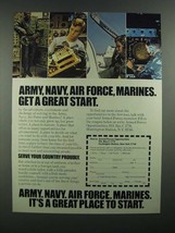 1982 U.S. Armed Forces Ad - Get a Great Start - £14.53 GBP