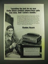 1984 Radio Shack Chronofone ET-380 Cordless Phone / Clock Radio Ad - £14.45 GBP