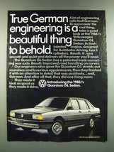 1986 1/2 Volkswagen Quantum GL Sedan Ad - True German Engineering - £14.69 GBP