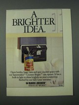 1986 Black &amp; Decker Spacemaker Counter Bright Can Opener Ad - A Brighter Idea - £14.77 GBP