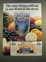 1986 CapriSun Fruit Punch Drink Ad - The Only Artificial is The Straw - £14.78 GBP