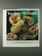 1986 Gund Darwin Toy Monkey Ad - You Jane, Me Gund - £14.48 GBP
