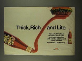 1986 Heinz Lite Ketchup Ad - Thick, Rich and Lite - $18.49