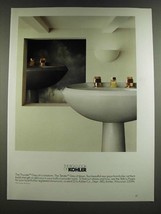 1986 Kohler Thunder Grey and Tender Grey Pedestal Sinks Ad - $18.49