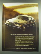 1986 Lincoln Mark VII LSC Ad - The Car You Never Expected from Lincoln - £14.54 GBP