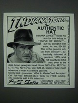 1986 P&amp;S Sales Stetson Indiana Jones Deluxe Fur Felt Hat Ad - £14.86 GBP
