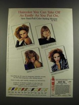 1986 Roux Fanci-Full Mousse Ad - Haircolor You Can Take Off As Easily - £14.50 GBP