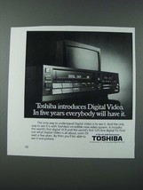 1986 Toshiba Digital VCR and TV Ad - In Five Years Everybody Will Have It - $18.49