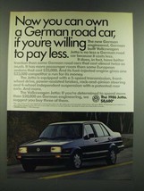 1986 Volkswagen Jetta Ad - Own a German Road Car - £14.69 GBP