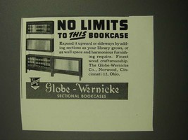 1947 Globe-Wernick Sectional Bookcases Ad - No Limits to This - £14.78 GBP