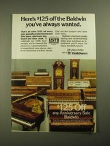 1987 Baldwin Pianos, Electronic Keyboards and Floor Clocks Ad - $18.49