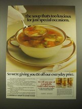 1987 Campbell's Gold Label Soups Ad - Too Luscious For Just Special Occasions - $18.49