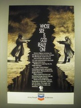 1987 Chevron PBS God & Politics Show Ad - Whose Side is God Really On? - $18.49