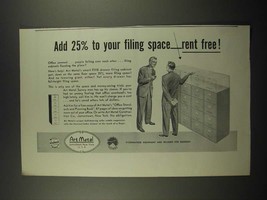 1948 Art Metal Five Drawer Filing Cabinet Ad - Add Space Rent Free - £14.69 GBP