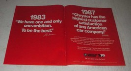 1987 Chrysler Motors Ad - We Have One and Only One Ambition - £14.60 GBP
