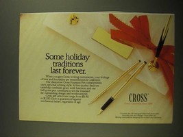 1987 Cross Fountain Pen Ad - Some Holiday Traditions Last Forever - £14.78 GBP