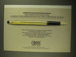 1987 Cross Fountain Pen Ad - Express Your Individuality - £14.78 GBP