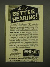 1948 Eveready Hearing-Aid Batteries Ad - Enjoy Better Hearing - $18.49