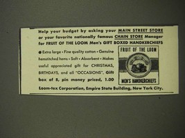 1948 Fruit of the Loom Men's Handkerchiefs Ad - $18.49