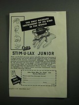 1950 Oster Stim-u-Lax Junior Ad - Only Massage Instrument of Its Kind - £14.87 GBP
