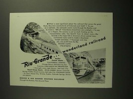 1954 Denver & Rio Grande Western Railroad Ad - Wonderful Railroad - $18.49