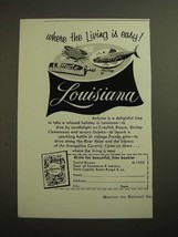 1955 Louisana Tourist Bureau Ad - Where the Living is Easy - £14.55 GBP