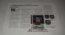 1987 IBM Personal System/2 Computer Ad - 256,000 Crayons in One Box - $18.49