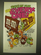 1987 M&amp;M&#39;s Candies Ad - Packs of Fun for Everyone - Sports - £14.61 GBP