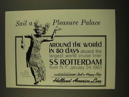 1962 Holland-America Line SS Rotterdam Cruise Ad - Pleasure Palace - £14.72 GBP