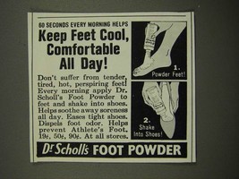 1964 Dr. Scholl&#39;s Foot Powder Ad - 60 Seconds Every Morning - £14.46 GBP