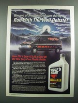 1987 Wolf&#39;s Head Oil Ad - Run With the Wolf Rebate - £14.53 GBP