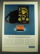 1965 Mallory Duracell Batteries Ad - The New Long-Playing Battery - £14.48 GBP