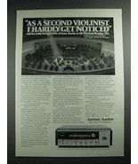 1973 Harman/Kardon 75+ Receiver Ad - As a Second Violinist - £14.78 GBP